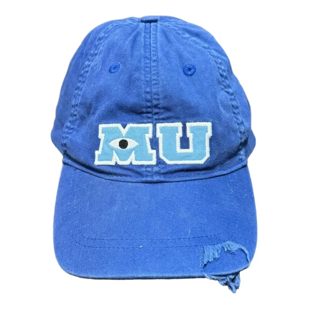Monsters University MU Blue Disney Adult Unisex Baseball Hat Velcro Size 57-62CM